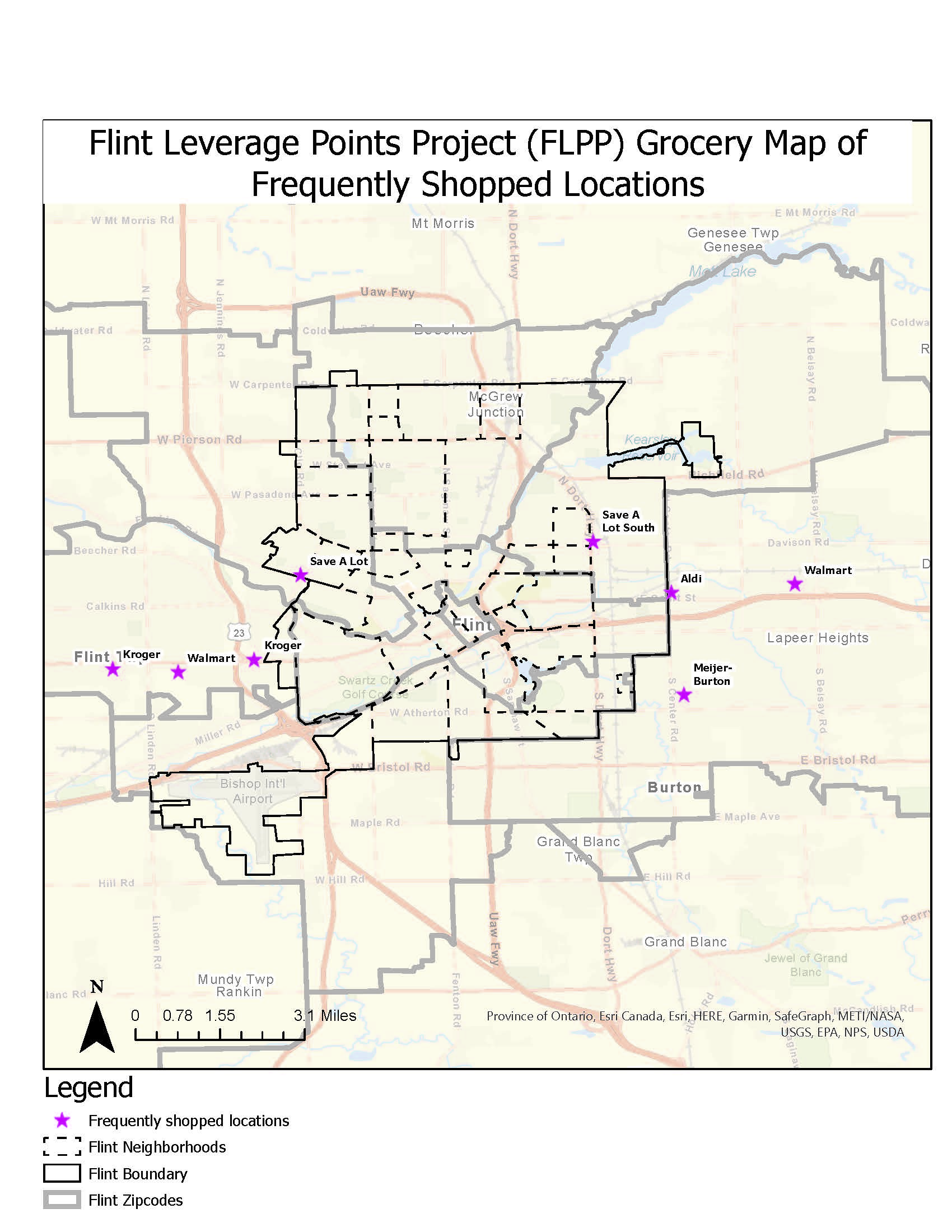 Frequently Shopped Locations grocery map